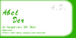 abel der business card