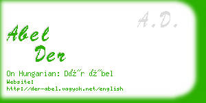 abel der business card